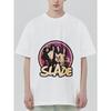 Черная футболка с принтом группы Slade и круглым дизайном для повседневной носки