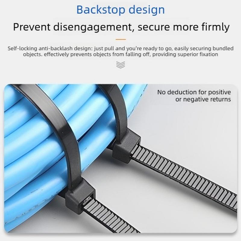 Selbstsichernde Kunststoff-Nylon-Kabelbinder in verschiedenen Größen, wiederverwendbar, geeignet für Kabelmanagement zu Hause und im Büro sowie für den Gartenbau