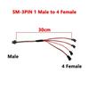 5PCS Male Female Connector SM3P Terminal Connection Wire Splitter Wire  Model Accessories