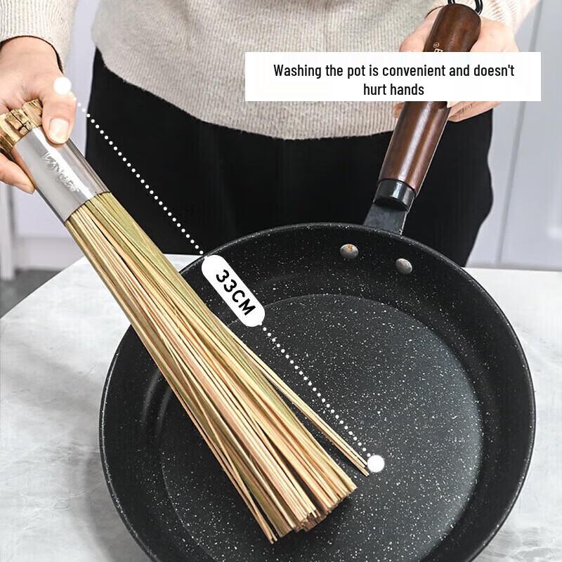 CLITON Traditional Bamboo Pot Scrub Brush