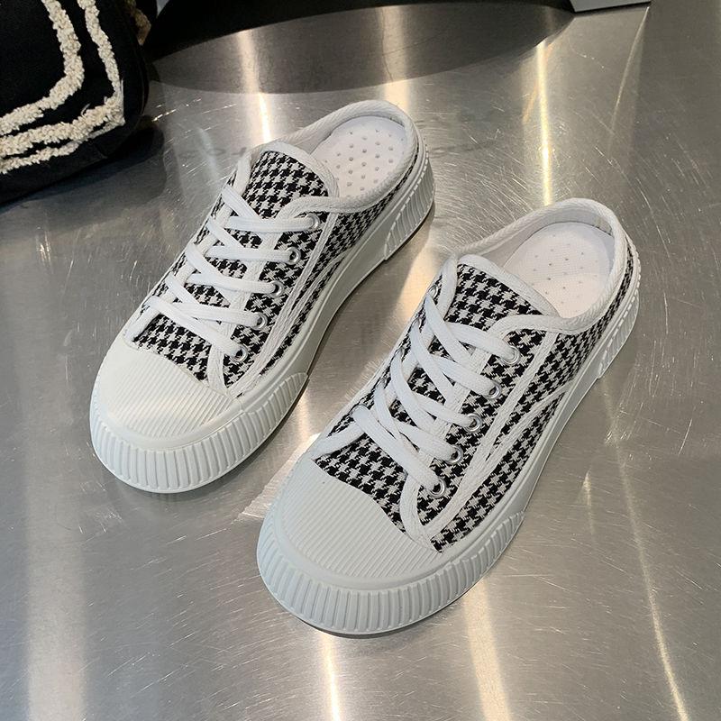 

Женские туфли-мюли на платформе для женщин 2024 года, дизайнерская мода, элегантные тапочки, удобная обувь на каблуке с сандалиями в корейском стиле 35