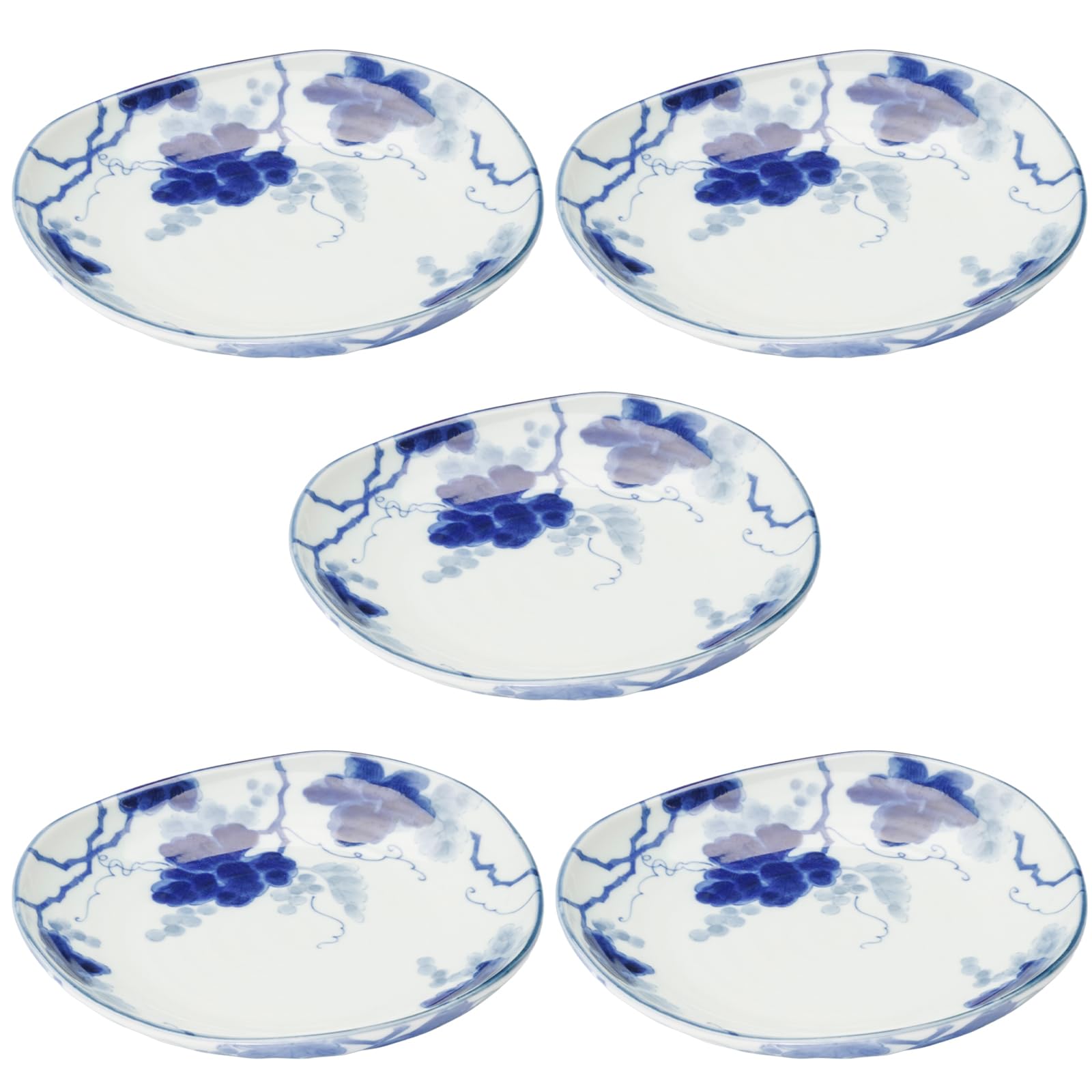 

Mino Ware Dinnerware Set of Microwave and Dishwasher Made in Product Number 564601 Indigo Grape 5, 16.5cm Diameter, Safe, Japan, синий