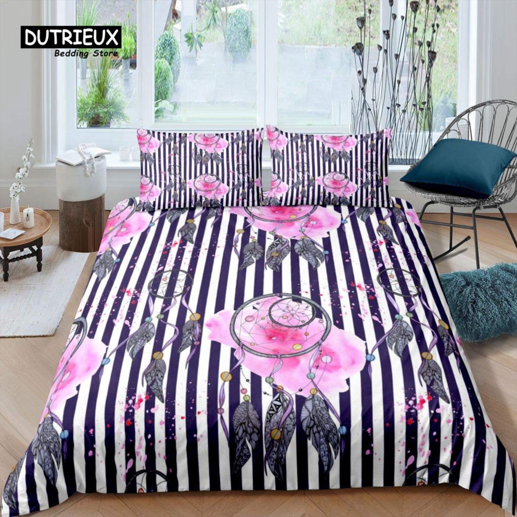 Dreamcatcher Duvet Cover Boho Dream Catcher Comforter Cover Microfiber Indian Native Tribal Elements Bedding Set King Queen Size