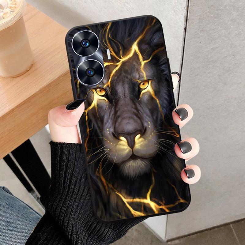 For Realme C55 Case Cool Black Soft Silicone TPU Bumper Protective Phone Case For OPPO Realme C55 case Cover Fundas Shell Coque