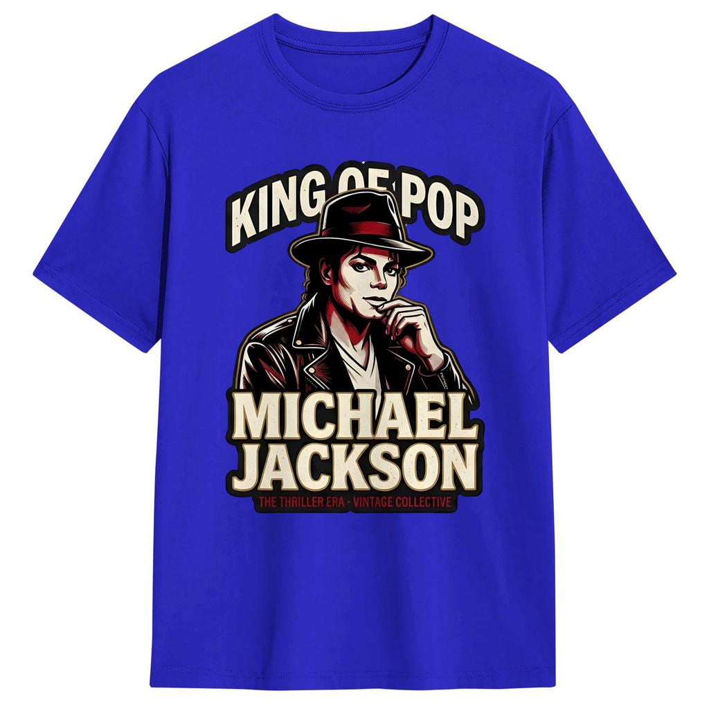 Harajuku T Shirt The King Of Pop MMichael JJackson Cotton TShirts Novelty Tshirt for Adult Summer Casual Short Sleeve Tops