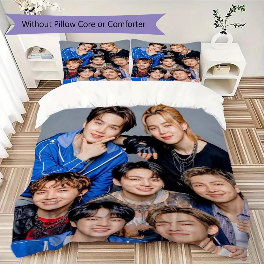 Bts Black Bedding Without Core 1 Duvet Cover 2 Pillowcase Without Core Duvet Cover And Pillowcase Bedding Set Christmas Birthday Gift
