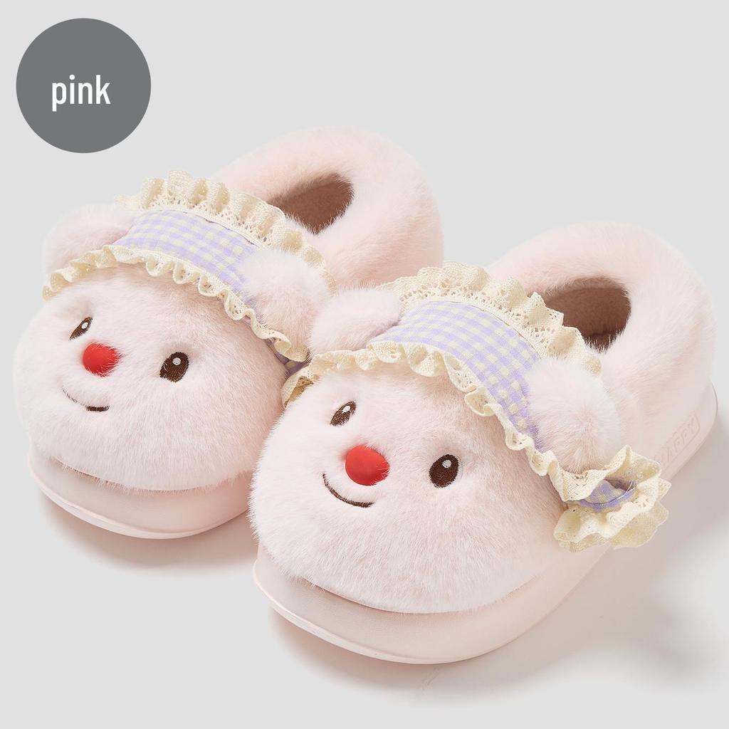 Women's Cute Cartoon Furry Slippers - Plush, Non-Slip, Warm Indoor Winter Footwear