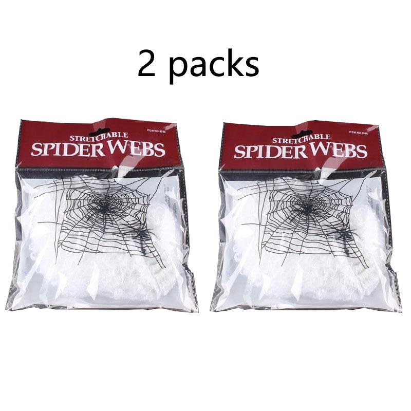-Stretchable Spider Webs With 2 Spiders Each,Party Supplies Halloween Cobweb Decorations For Haunted Houses, Room And Home Decor
