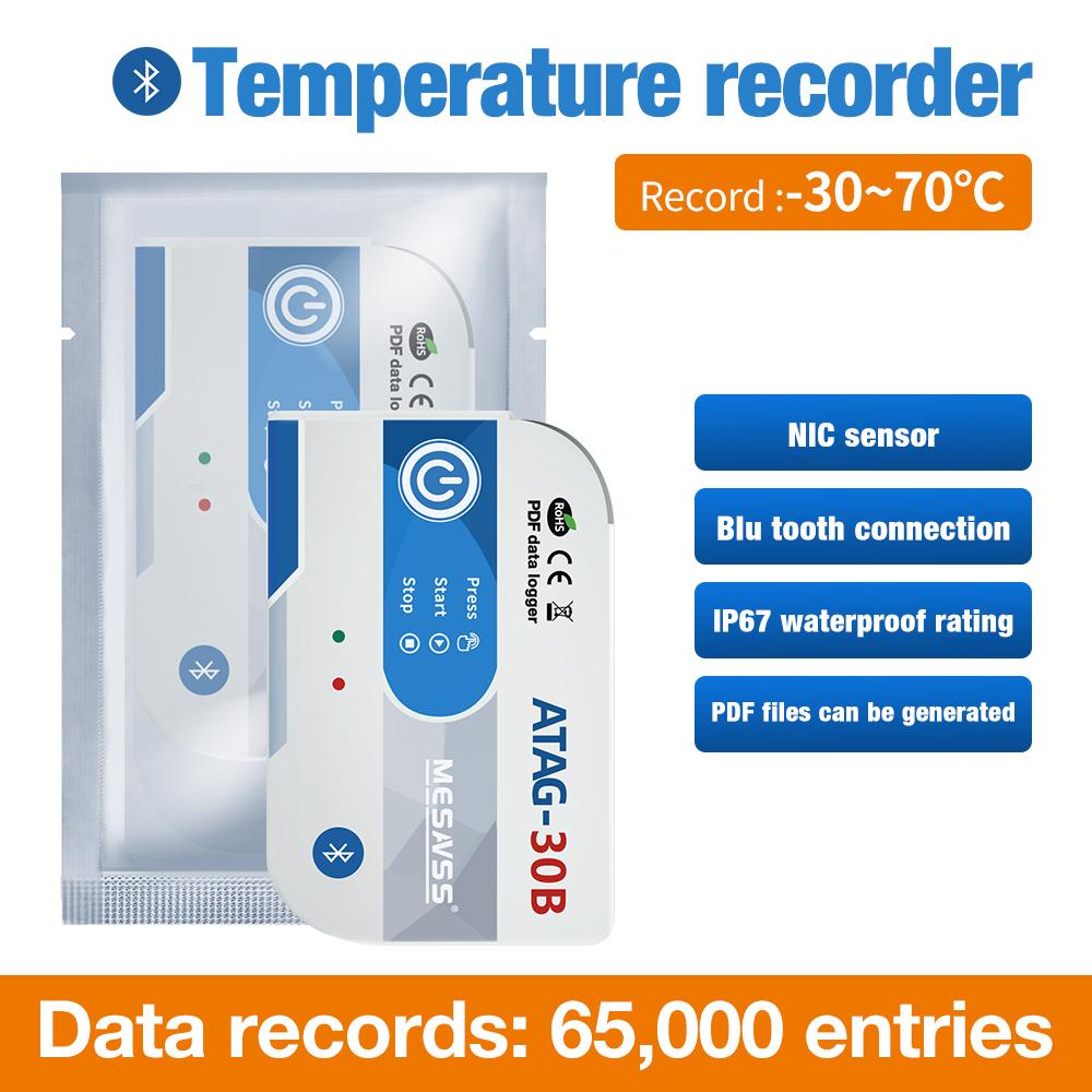 Bluetooth 180 Days Temperature Data Logger 65000 Point Capacity Temperature Sensor High Precision PDF Report Recorder Atag-30B
