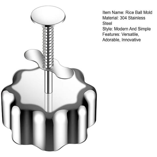 Stainless Steel Onigiri Mold Sushi Rice Ball Maker Round Star Flower Shape Bento Rice Press Food-Safe Kitchen Tool for Cakes Patties Salads