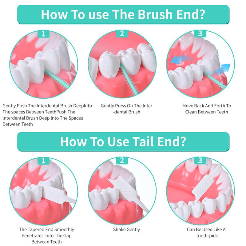 Interdental Brushes Silicone Toothpicks Teeth Floss Oral Hygiene Teeth Cleaning Soft Bristle Clean Between Teeth Toothbrush