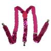 Unisex Sequin Y Back Suspenders 3 Clips Adjustable Elastic Braces