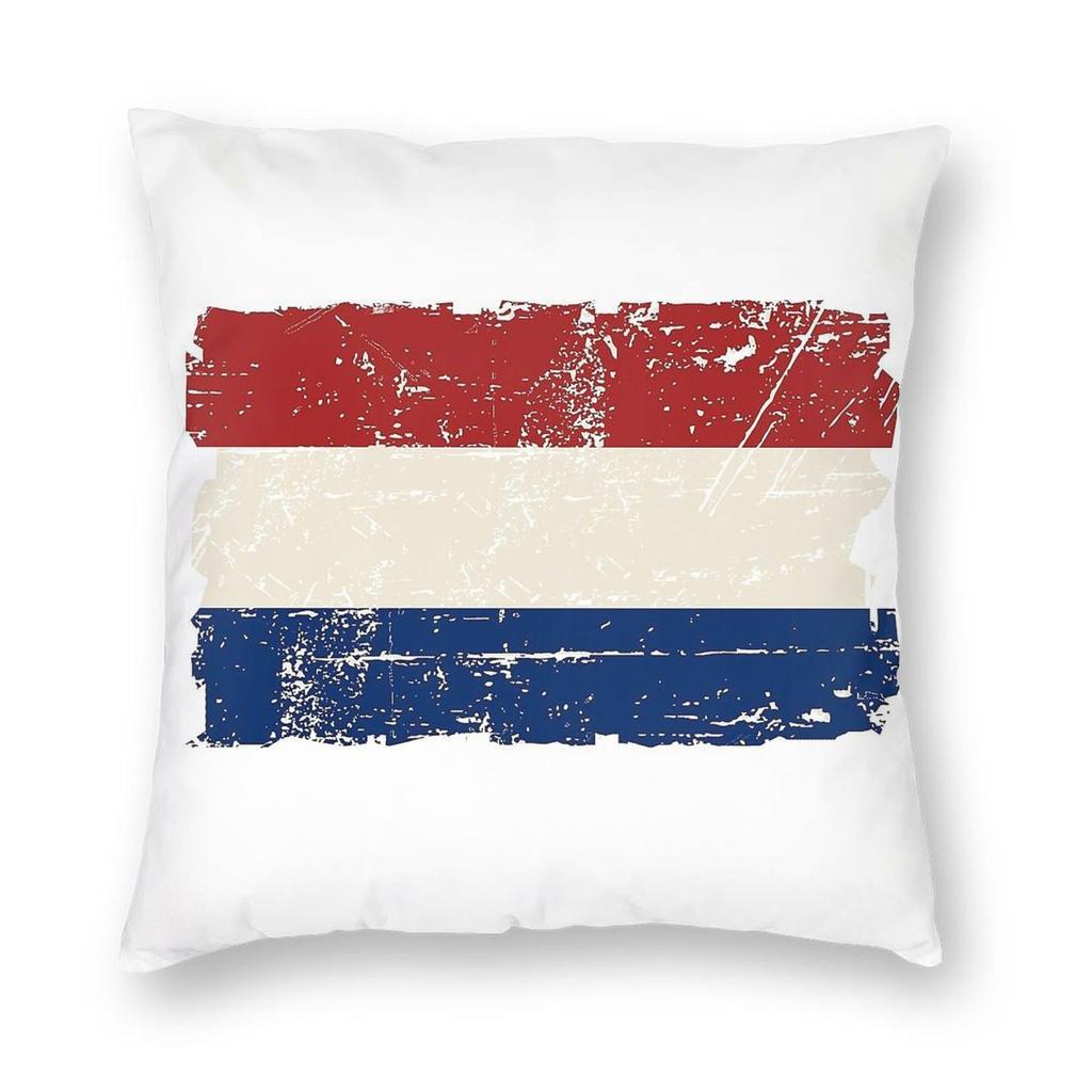 Holland Flag Vintage Square Pillowcase Polyester Linen Velvet Printed Zip Decor Throw Pillow Case Car Cushion Cover
