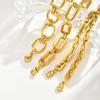 Stainless Steel Chunky Chain Bracelet for Women, Adjustable Geometric Link Wrist Chain Bracelet,  Gold Plated Waterproof Jewelry