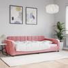 Vidaxl Sofa with Sleeping Function, Pink, 100X200 Cm, Upholstered In Velvet