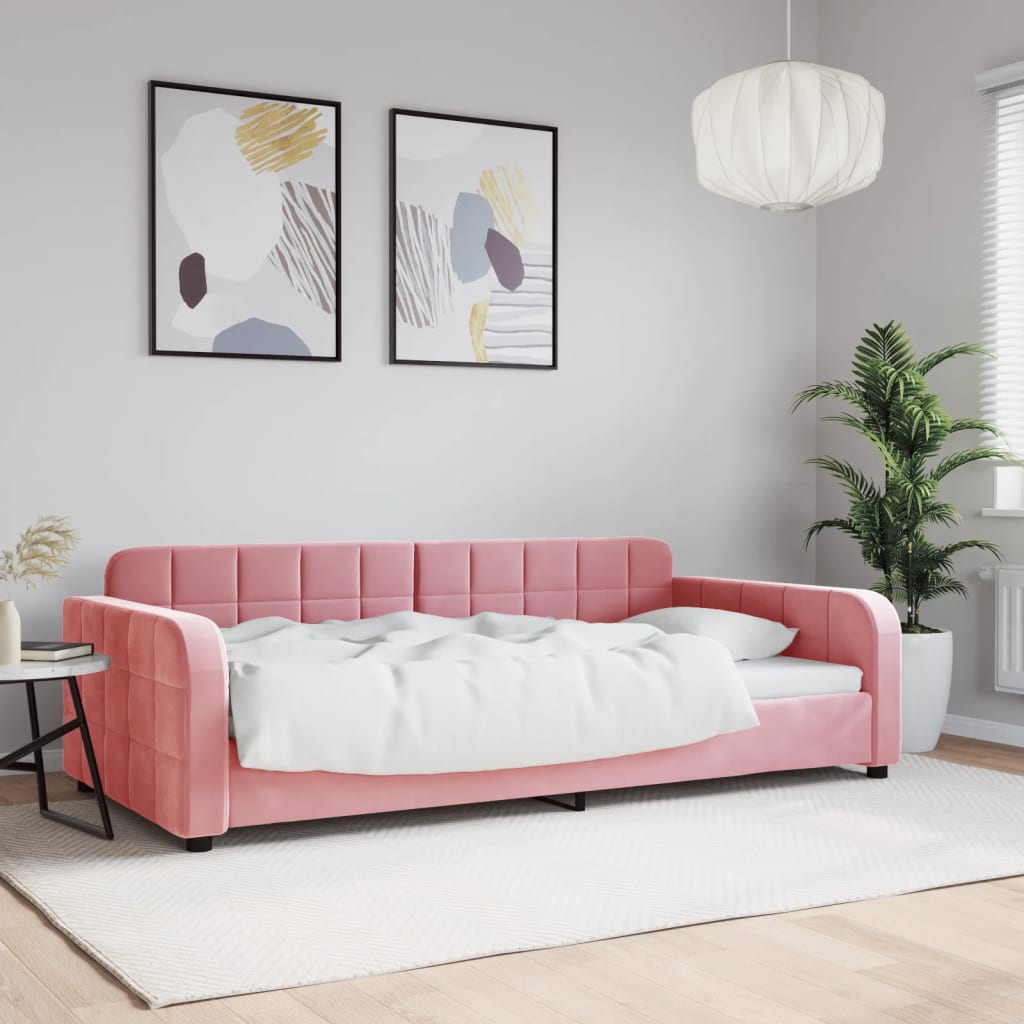 Daybed Pink 100x200 Cm Velvet