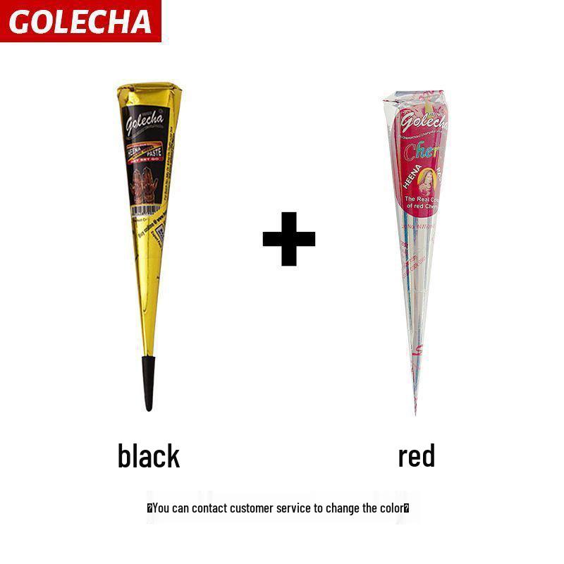 GOLECHA Semi-Permanent Waterproof Henna Tattoo Paste for Freckles and Stencils - Indian Hand-Painted Style