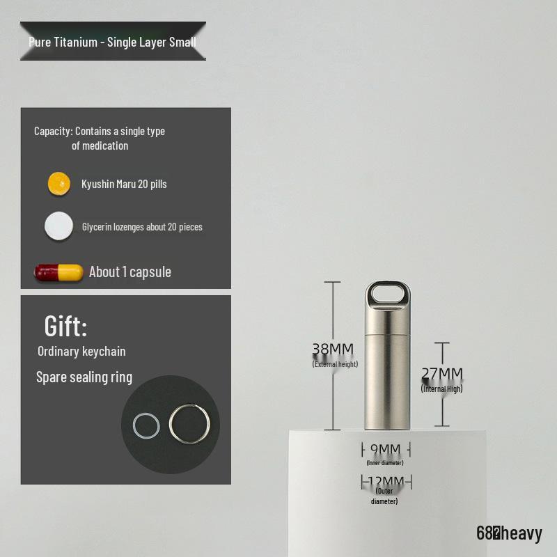 Wasserdichte Mini-Pillendose aus Edelstahl - Tragbarer, feuchtigkeitsdichter Reise-Medikamentenbehälter