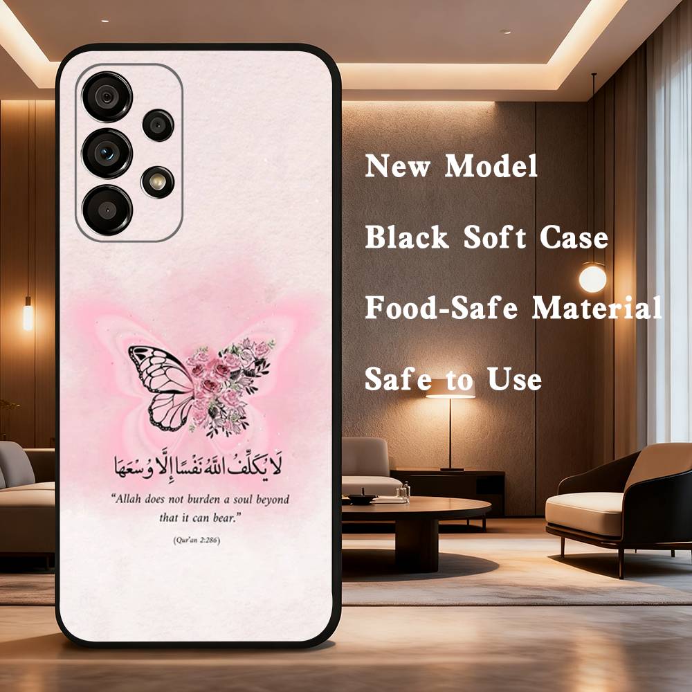 

Arabic Quran Muslim Quotes Phone For Samsung Galaxy A53,31,52,72,41,22,73,32,71,Note,J7,8,9,5G Soft Black Silicone Case SamsungNote10Pro