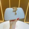 Snake Pattern Evening Clutch With Chain Lock For Party And Formal Events