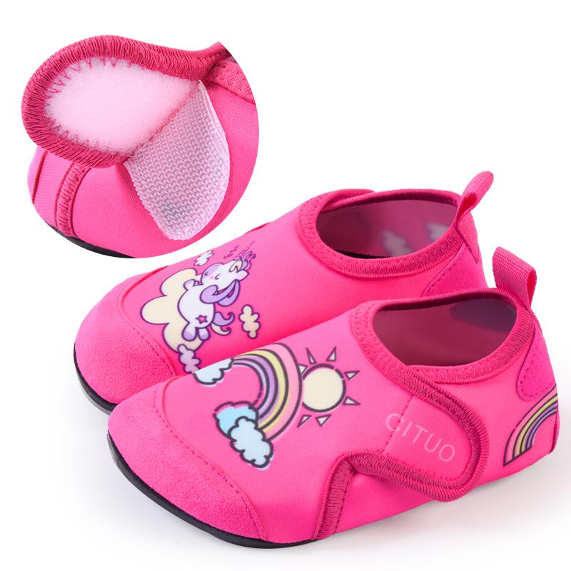

Kids Socks Shoes Children Cute Cartoon Slippers Boy Girls Indoor Shoes Soft Rubber Sole Child Floor Sneakers 24-25(Insole 14.1cm)
