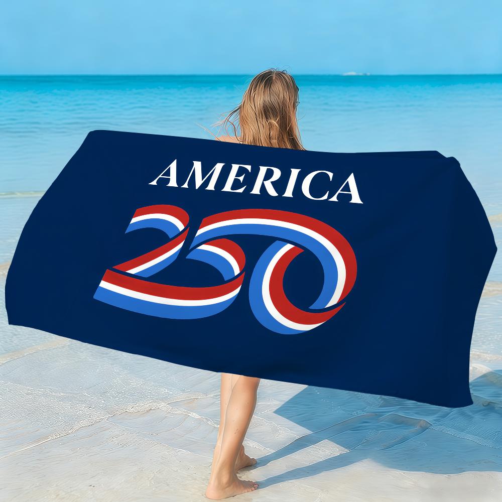 FREEDOM America 250th Anniversary Towel Quick Dry Absorbent Beach Towel for Sports, Fitness, Swimming and Outdoor Activities