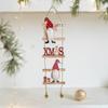Cartoon Climbing Ladder Santa Claus Pendants with Bells Merry Christmas Decor  Hotel Office Decor