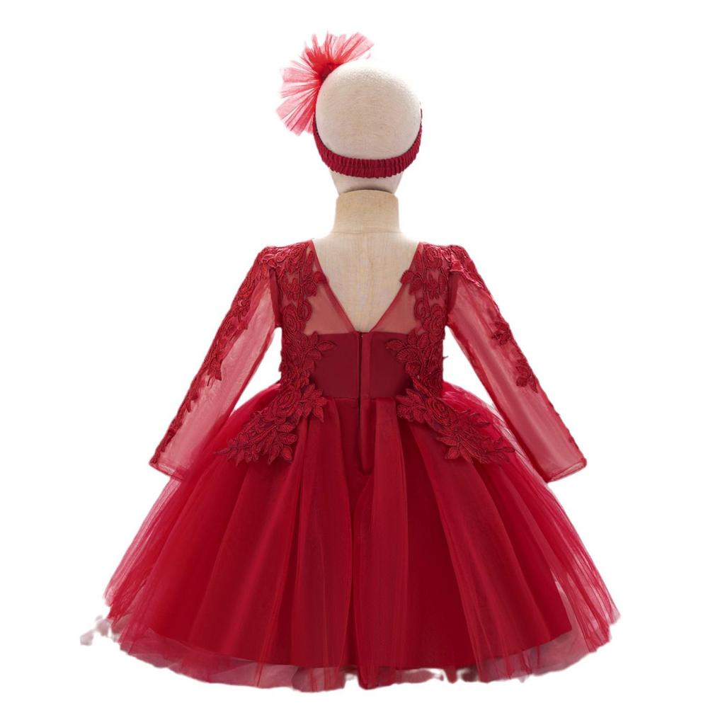 Weißes bauschiges Tüll-Prinzessinnenkleid für Mädchen - Einjähriges Abend- und Bühnenoutfit