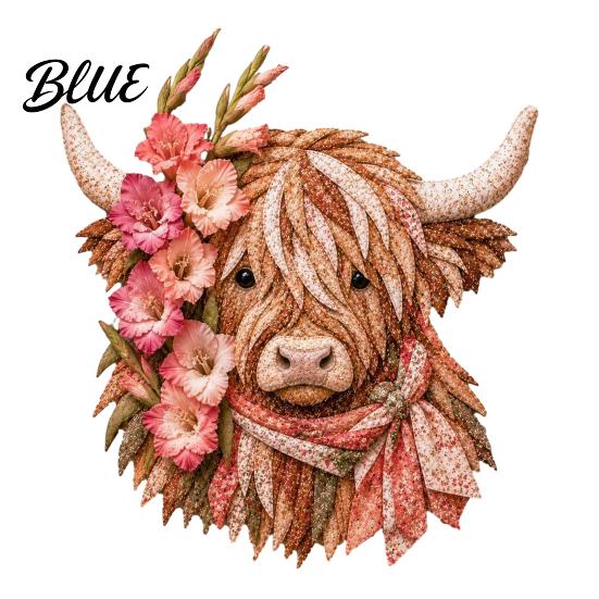 Adult Fabric Art Adults Beginner-Friendly Layered DIY Cow 3D Project Highland Kit for Textured Wall