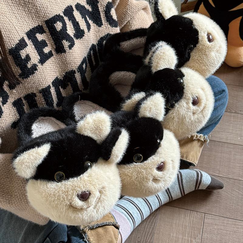 Cute Women's Shoes, New Versatile and Casual Cotton Slippers with A Toe Cap