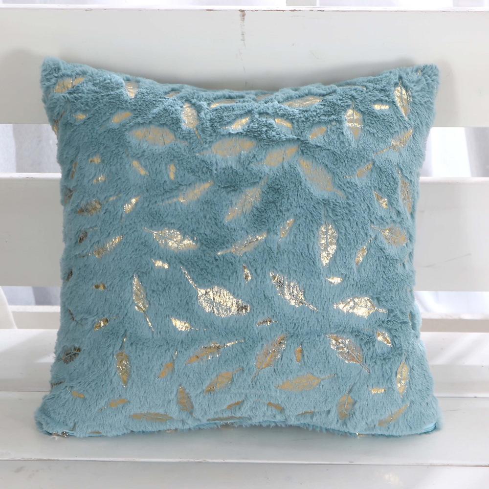 Hot Stamping Plush Leaf Series Pillow Pillow Case Pillow Bed Bedside Pillow