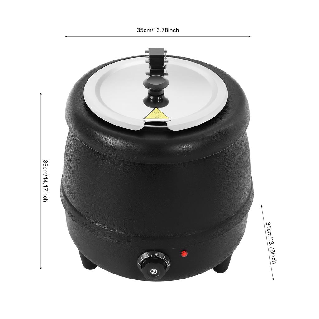 10.5QT Soup Warmers Commercial Soup Kettle Electric Soup Pot with Detachable Insert Pot Temperature Control Knob for Restaurants
