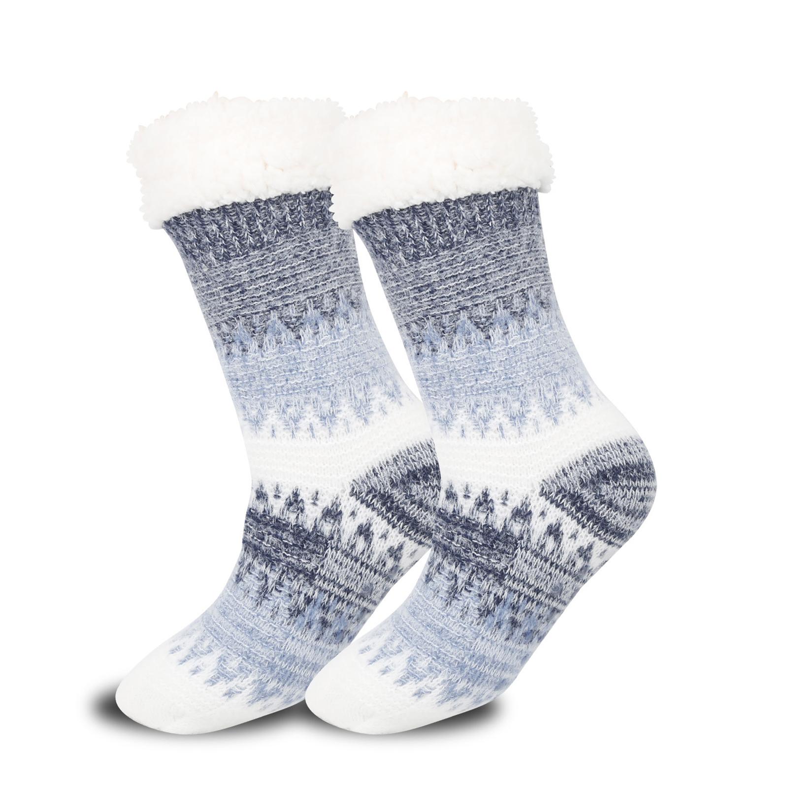 

Женские бархатные утолщенные теплые носки, домашние носки, носки для сна, напольные носки, носки-тапочки One Size синий