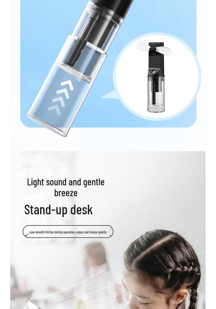 Portable Mini Cartoon Fan & Humidifier: Children's Handheld Water Spray
