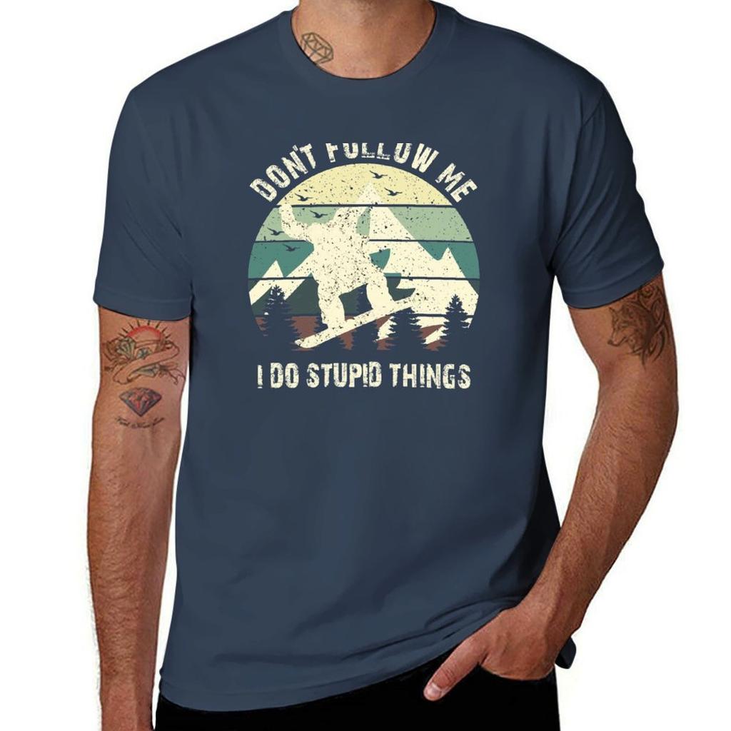 Dont Follow Me I Do Stupid Things Tshirt Plus Size Basic Short Sleeve Top Tshirt