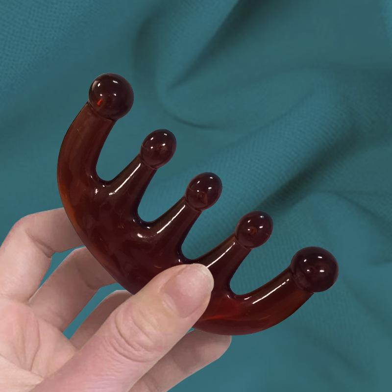 Big Five-tooth Massage Comb, Semi-round Head Treatment Comb, Meridian Comb, Five-claw Massager, Head Scraping, Tendon Reliever, Meridian Pull Rod