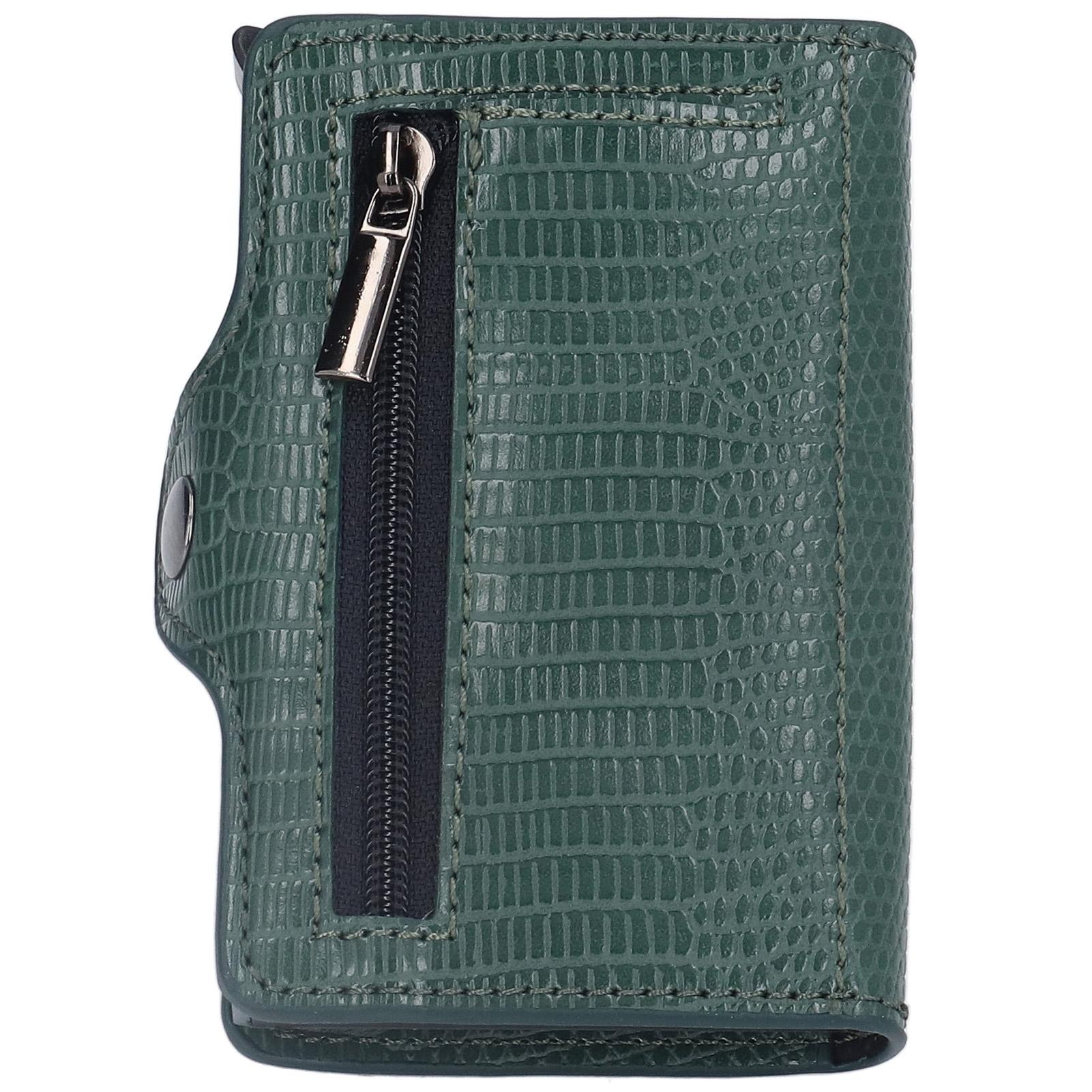 

Card Wallet Aluminium Alloy PU Leather Lizardstripe Portable Blocking Wallet
