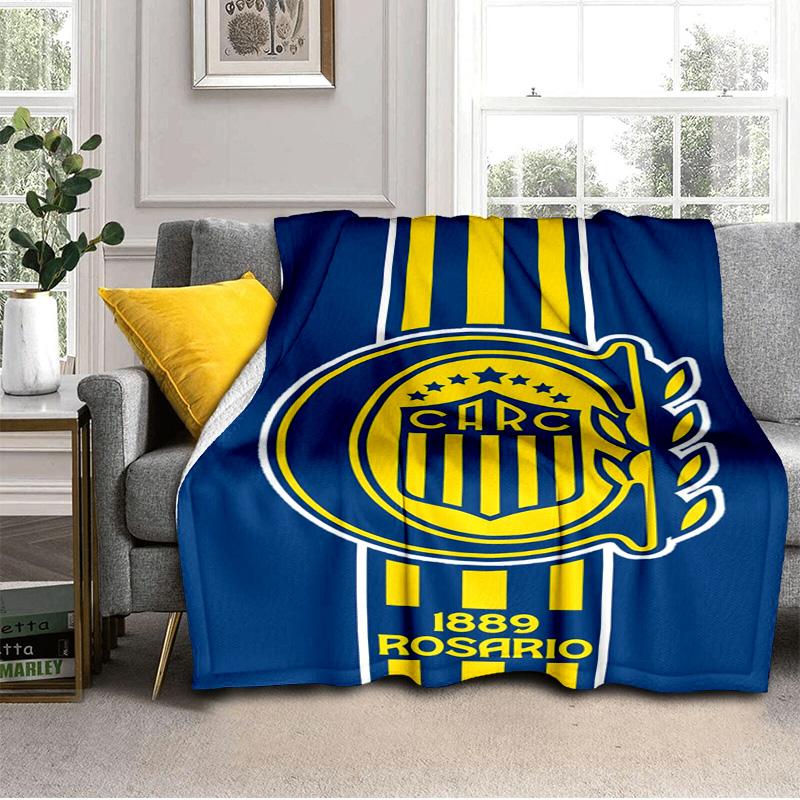 Rosario Central Crest Blanket Outdoor Flannel Blanket for Camping, Hiking, Garden Parties, Picnic Essentials,gift for family and friends