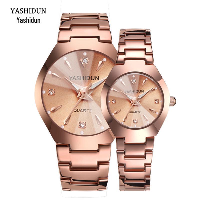 Unisex Luminous Quartz Watch: Fashionable Steel Band, Waterproof, Suitable for Students & Couples