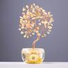 Multicolor Crystal Potted Tree Crystal Stone Wealth Tree Figurine for Positive Energy and Fortune Wealth Success
