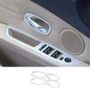 Car Inner Door Handle Bowl Trim Frame 2004-2010 Aluminum For BMW 5 Series Silver