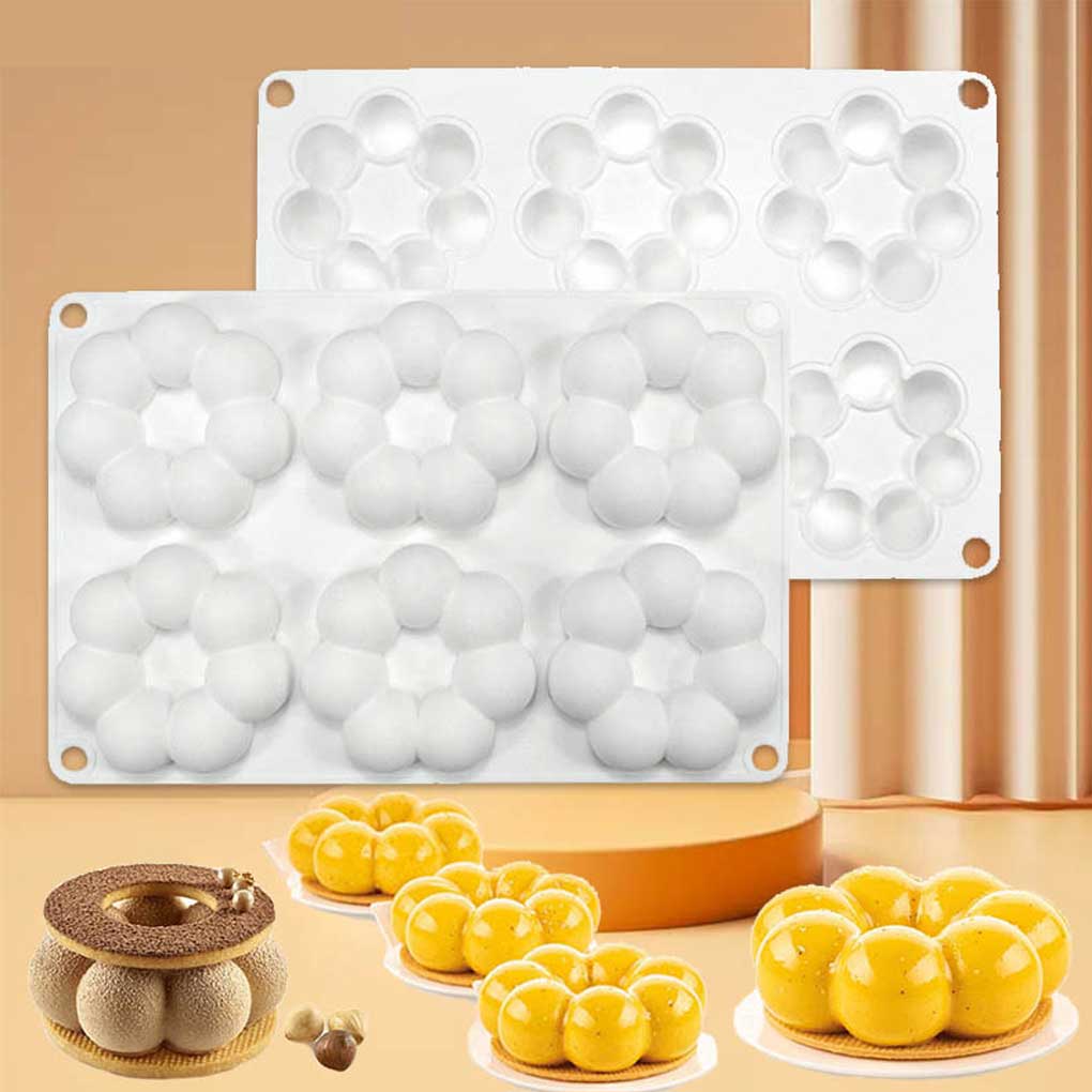 6 Cavities Pedal Silicone Mold Party Holiday Hotel Bar Cafe Cake Pudding Mould Fondant Dessert DIY Decorating Tool