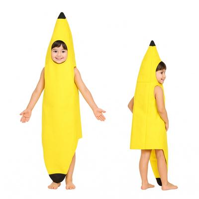 KOREWA Banana Cosplay Kigurumi for Kids, Full Body Costume, Funny Costume, Perfect for Halloween, Events, Parties, and Plays, Unisex, Yellow (Yellow
