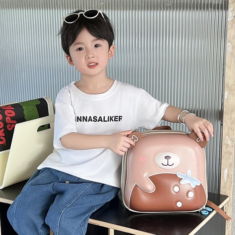 Zaino casual impermeabile per bambini asilo Mengbao nuovo zaino simpatico orso borsa a guscio d'uovo 3D