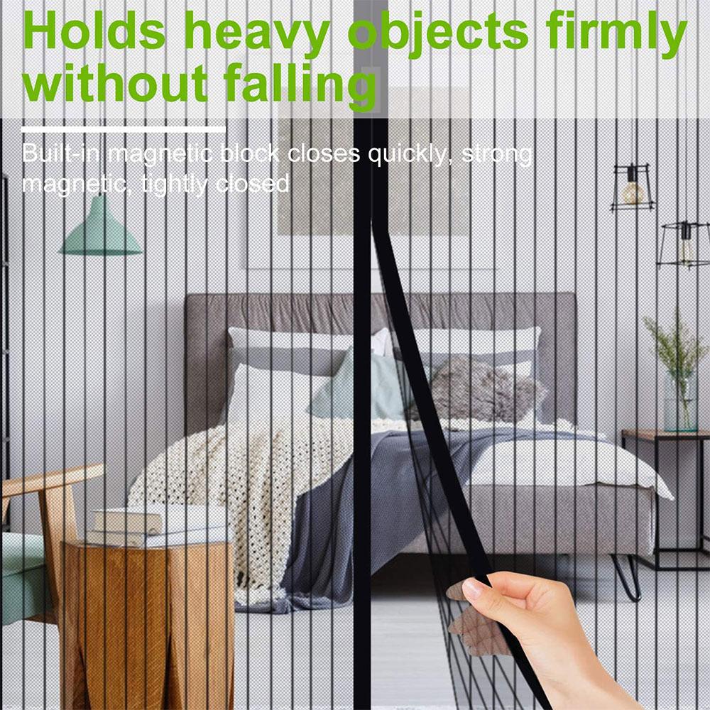 Magnetic Screen Door Curtain Anti Mosquito Keeps Bug Out Automatic Self-Closing Household Ventilation Door Mesh Curtain 38x82in