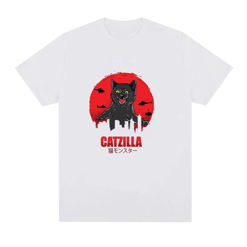 Catzilla Tshirt Unisex Unisex Plus Size Fashion Oversized Breathable Oneck Casual Streetwear Harajuku Summer Unisex Tees