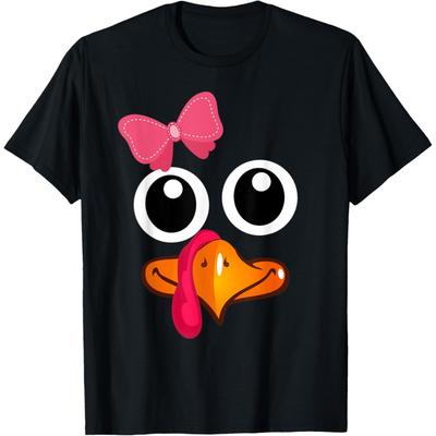 Thanksgiving Truthahn Gesicht Niedliches Mädchen T-Shirt