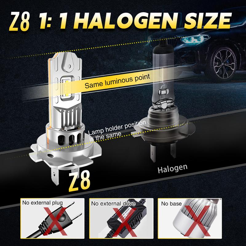 H7 Headlight H4 Bi LED Bulbs for Car CANBUS 6500K 1500W High Power Auto Lights Mini Wireless Turbo Fan Automobile LED Headlamp