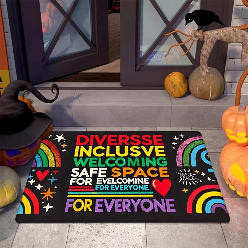 Rainbow Doormat Welcomes Sunshine Mat Brings Good Mood Home Decor Living Room Mat Rug For Bedroom Easy To Clean
