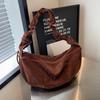 Crossbody bag women's new pleated cloud bag retro velvet dumpling bag casual large-capacity shoulder bag trendy